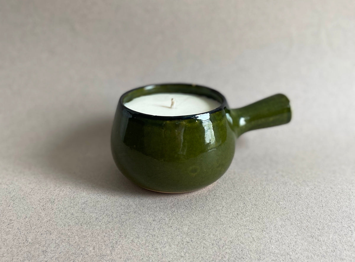 #0118 - Cassolette en grès vert impérial